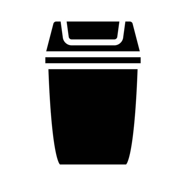 Lixo bin glyph ícone vetor preto ilustração — Vetor de Stock