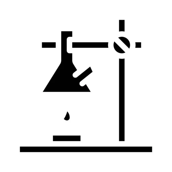 Química laboratorio equipo glifo icono vector ilustración — Archivo Imágenes Vectoriales