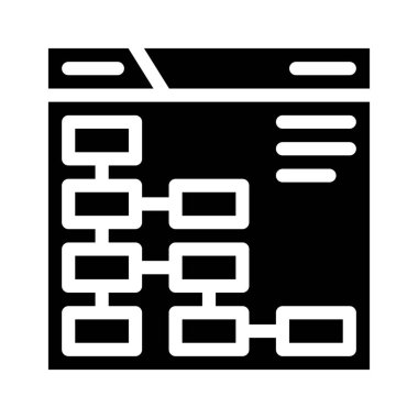 websitesi konumu seo optimizasyon glifleri vektör illüstrasyonu