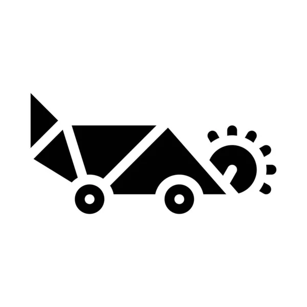 Lawn mower glyph icon vector black illustration — Stock Vector