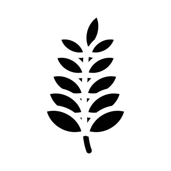 Planta rama glifo icono vector negro ilustración — Vector de stock