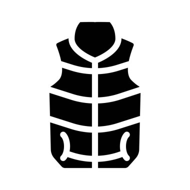 Yelek giysileri simge simge vektörü siyah illüstrasyon