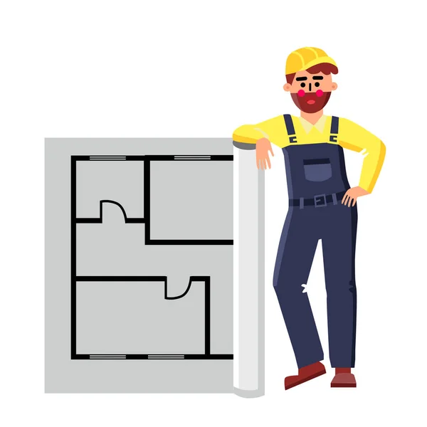 설계 건축가 Layout House Plan Vector 와 함께 — 스톡 벡터