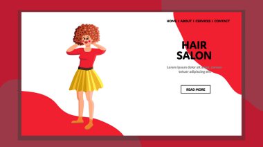 Kuaför Salonu Profesyonel Saç Stili Vektör İllüstrasyonu