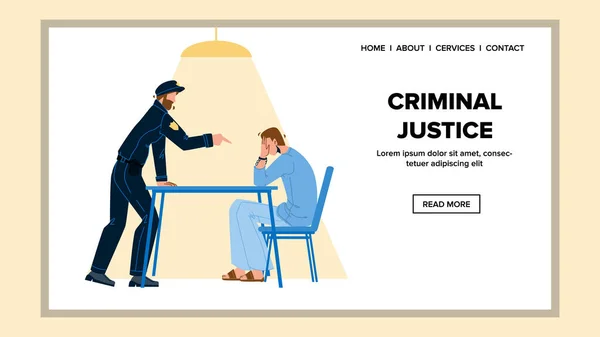 Criminal Justice In Police Office Room Vector — Stock Vector