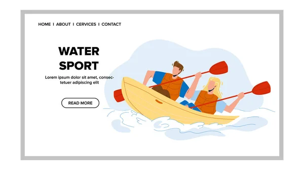Deporte acuático Extremal Kayak Competencia Vector — Vector de stock