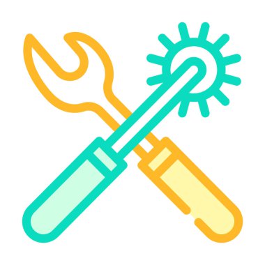 Göz bebekleri ve düğmeler için rasper ve delik yumruğu renk ikonu çizimi