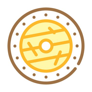 Viking Kalkanı renk simgesi düz illüstrasyon