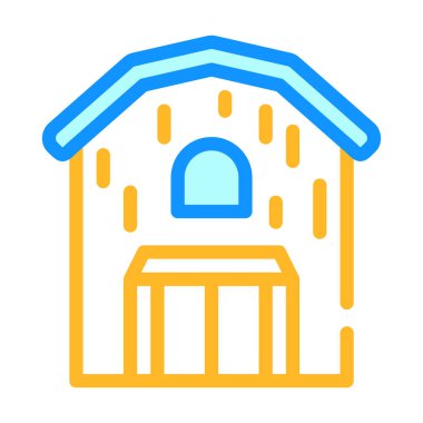 ahır oluşturma renk ikonu vektör düz illüstrasyon