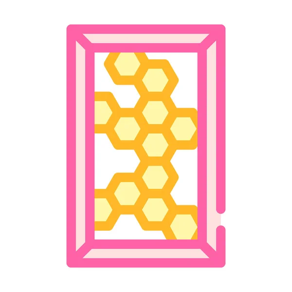 Honey comb color icon vector flat illustration — Stock Vector