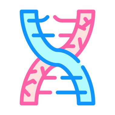 DNA bozunma renk ikonu vektör düz resimleme