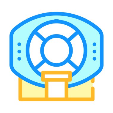 MRI ekipmanı renk ikonu vektör düz illüstrasyon