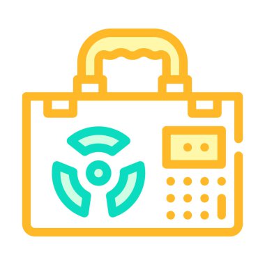 Nükleer valiz renk ikonu vektör düz illüstrasyon