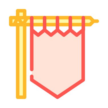 Ortaçağ bayrak renk ikonu vektör düz illüstrasyon