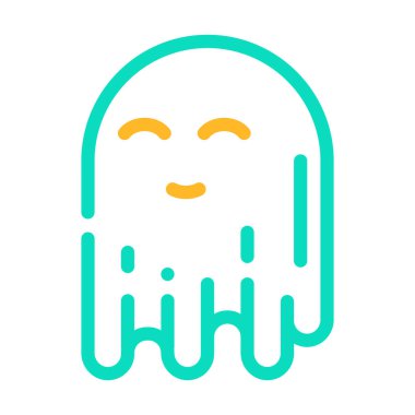 hayalet gizemi renk ikonu vektör düz resimleme