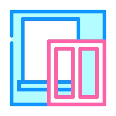 pencere kurulum renk ikonu vektör düz illüstrasyon