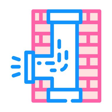 boru onarımı renk simgesi düz illüstrasyon