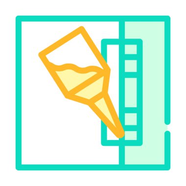 Ayrıntıları yapıştırma renk ikonu vektör düz illüstrasyon