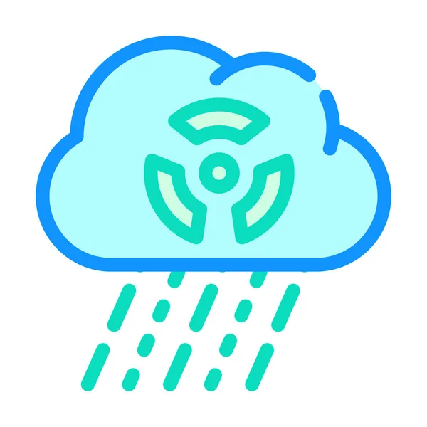 Asit yağmuru renk ikonu vektör düz illüstrasyon — Stok Vektör