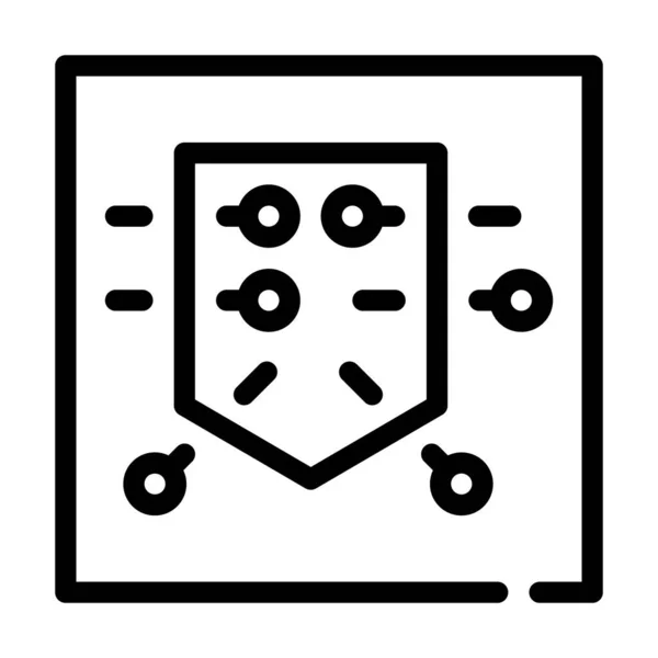 Zak met pinnen lijn pictogram vector illustratie — Stockvector