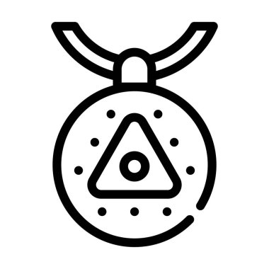 Viking madalya çizgisi ikon vektörü siyah illüstrasyon