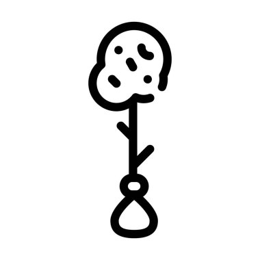 tohum ağacı çizgi simgesi siyah illüstrasyon