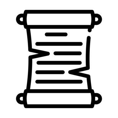 kağıt kaydırma çizgisi simgesi vektörü siyah illüstrasyon