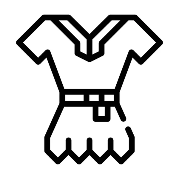 Viking línea de ropa icono vector negro ilustración — Vector de stock