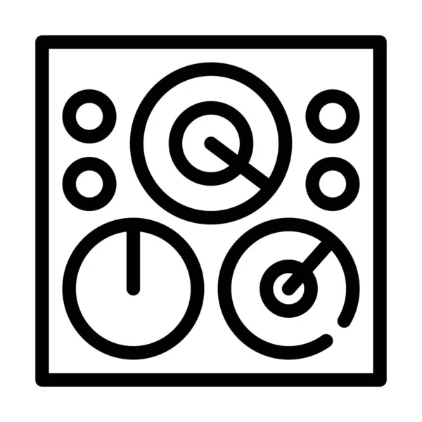 Línea de campo circular icono vector negro ilustración — Archivo Imágenes Vectoriales