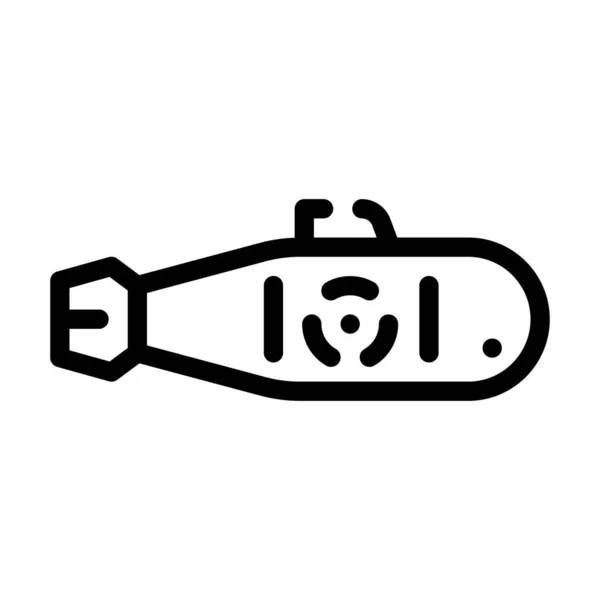 Nuclear submarine line icon vector black illustration — Stock Vector