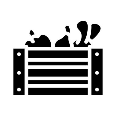 Sebze kutusu sembol vektörü siyah illüstrasyon