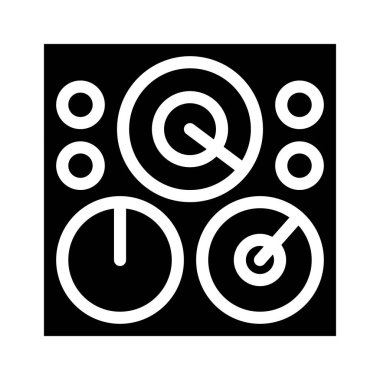 Dairesel alan simgesi simge vektörü siyah illüstrasyon