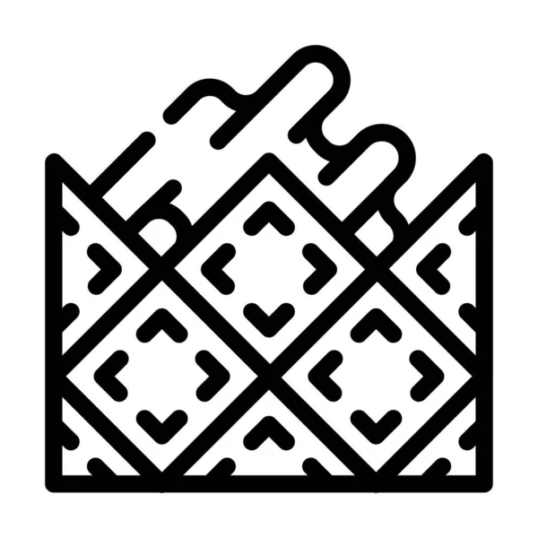 Azulejos laicos línea icono vector negro ilustración — Archivo Imágenes Vectoriales