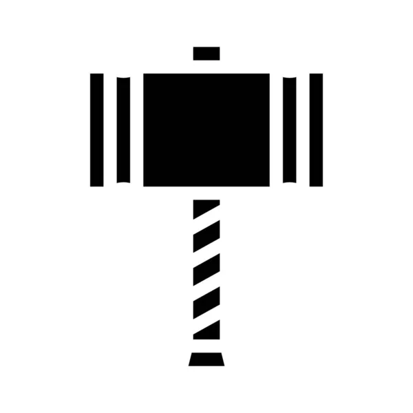 Viking martello arma glifo icona vettoriale illustrazione — Vettoriale Stock
