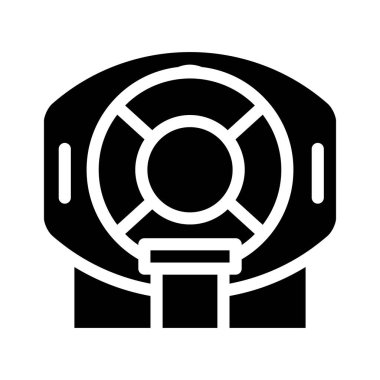 MRI ekipmanı glifleri simge vektörü siyah illüstrasyon