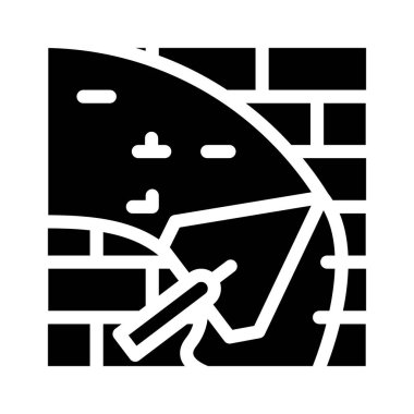 Duvar alçı kabartma simgesi vektör siyah illüstrasyon