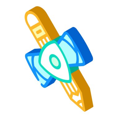 izometrik ikon vektör çizimi için tebeşir, sabun ve kalem