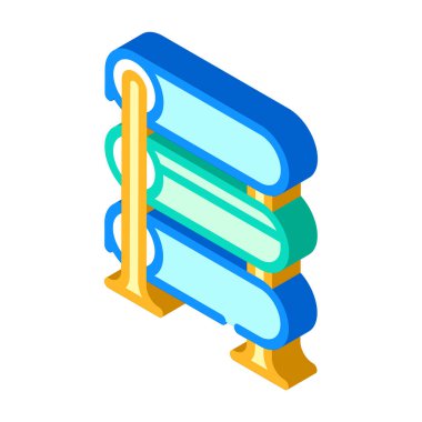 kumaş izometrik ikon vektör illüstrasyonlu raf