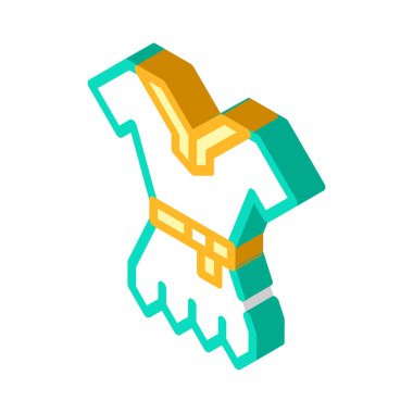 Viking giysileri izometrik ikon vektör gösterimi