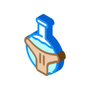 Sıvı izometrik ikon vektör illüstrasyonlu matara