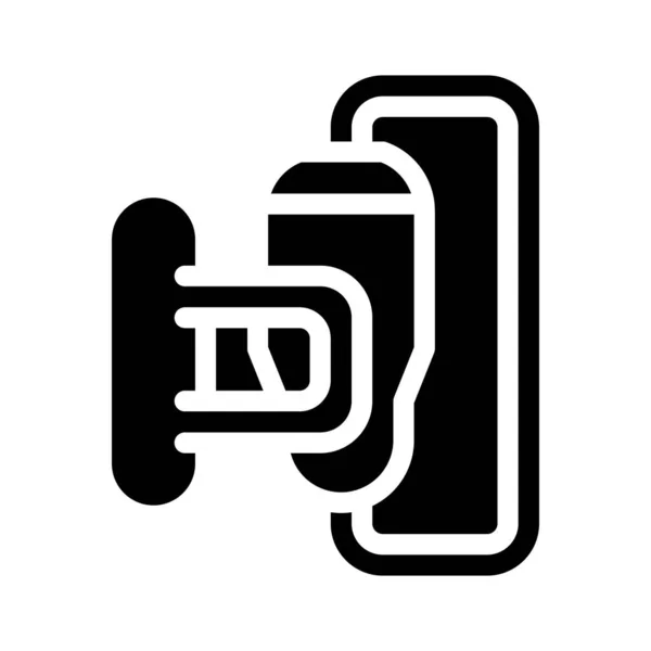 Krafteinheit Glyphen-Symbol-Vektor schwarz Abbildung — Stockvektor