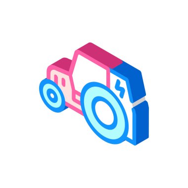 elektrik çekici izometrik ikon vektör gösterimi