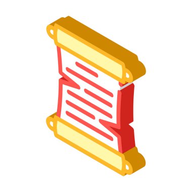 kağıt kaydırma izometrik ikon vektör gösterimi