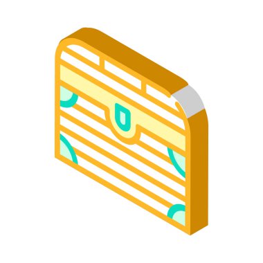 Ortaçağ göğüs izometrik ikon vektör gösterimi