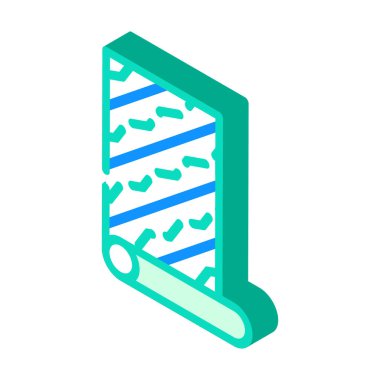 Duvar kağıdı yapıştırıcısı izometrik ikon vektör gösterimi