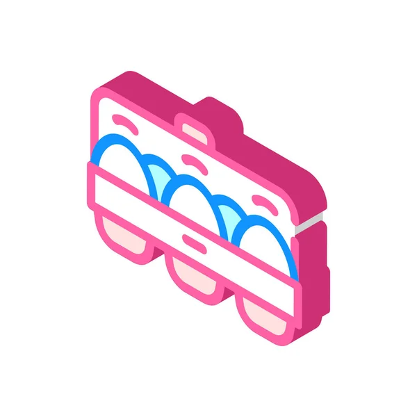 달걀 패키지 isometric icon vector sign illustration — 스톡 벡터