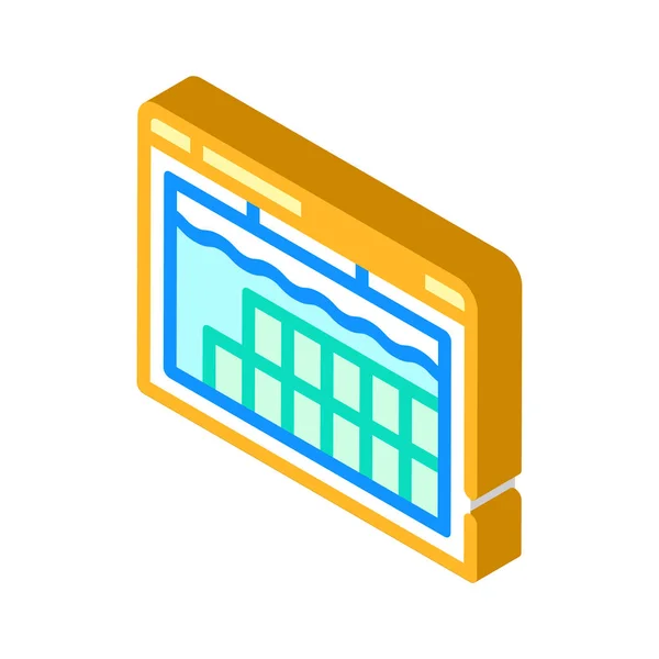 Isometrische pictogram vector illustratie van de opslag van nucleair afvalwater — Stockvector