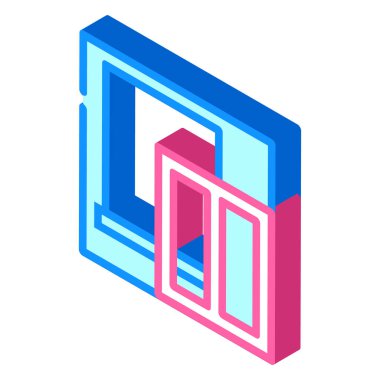 pencere kurulumu izometrik vektör gösterimi