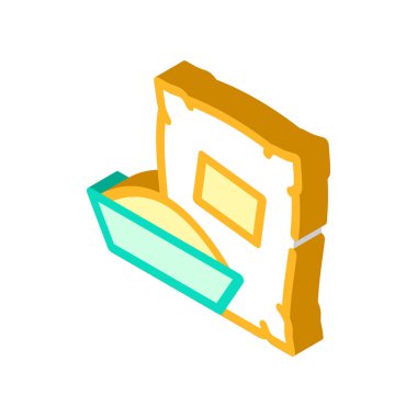 Çimento veya alçı izometrik ikon vektör çizimi