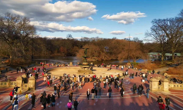 Bethesda Terassi Suihkulähde Central Park New Yorkissa Kuuluisa Angel Waters — kuvapankkivalokuva